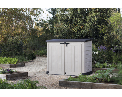 Keter Store-it-out tuinbox inclusief gasveren, 145,5 x 82 x 125 cm, bruin/beige