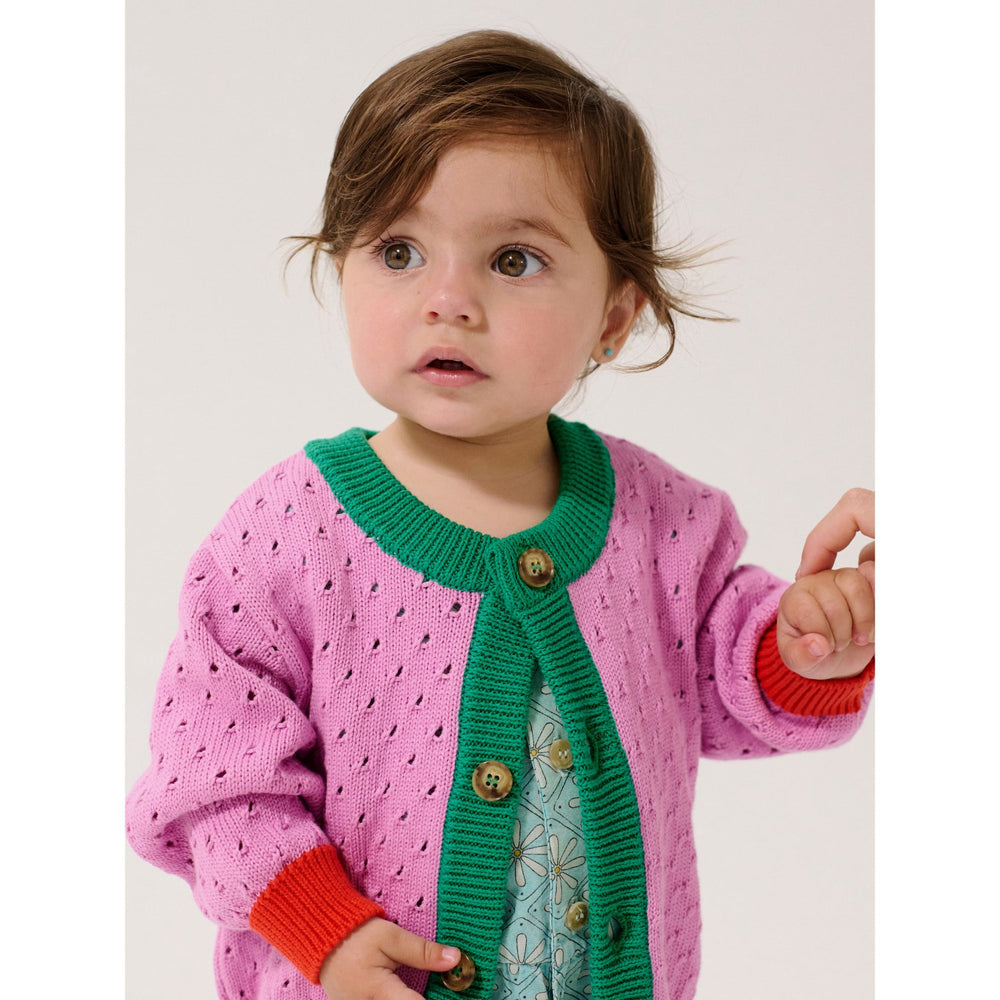 Køb Bobo Choses Multicolor Farve Block Open Work Cardigan