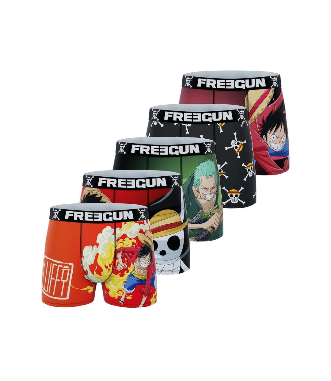 Boxer Homme One Piece, Caleçon Homme Luffy, Original et Authentique (Lot de 5)