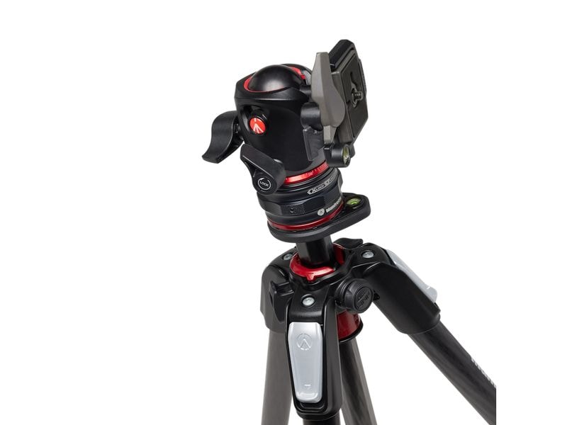 Manfrotto Stativ 055 Carbon 4-Segment 3XPRO Carbon-Magnesium-Stativ mit Kugelkopf