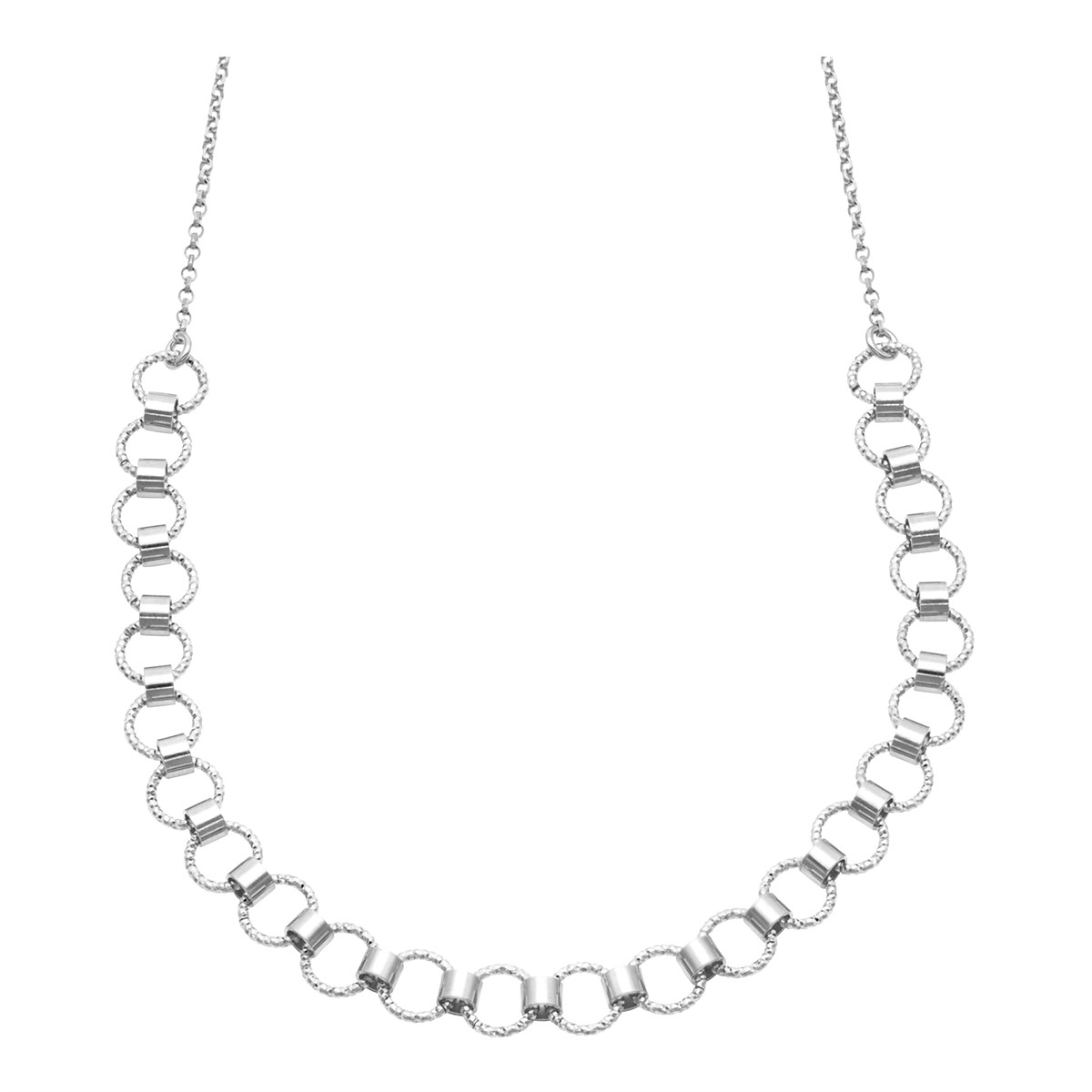 Collier En Argent Rhodié Diamanté Moderne