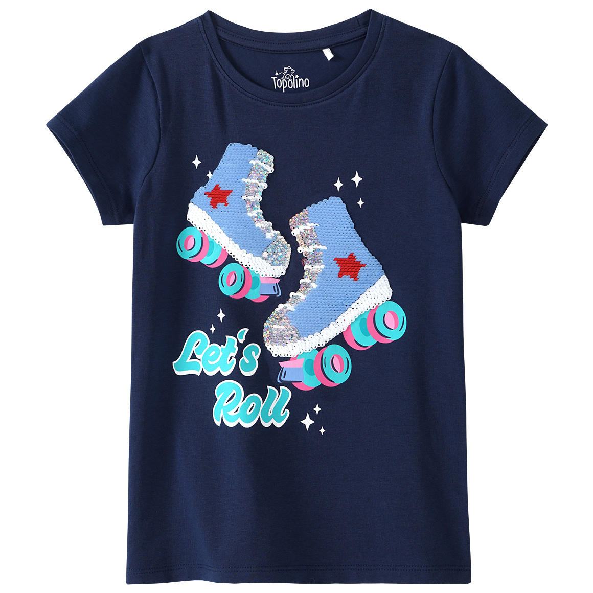Topolino Mädchen T-Shirt mit Wendepailletten dunkelblau
