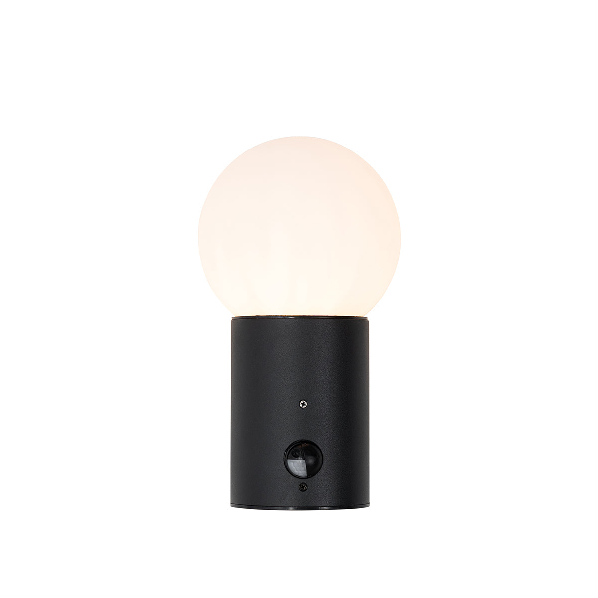 QAZQA Buiten wandlamp zwart met opaal glas met bewegingssensor - Huma