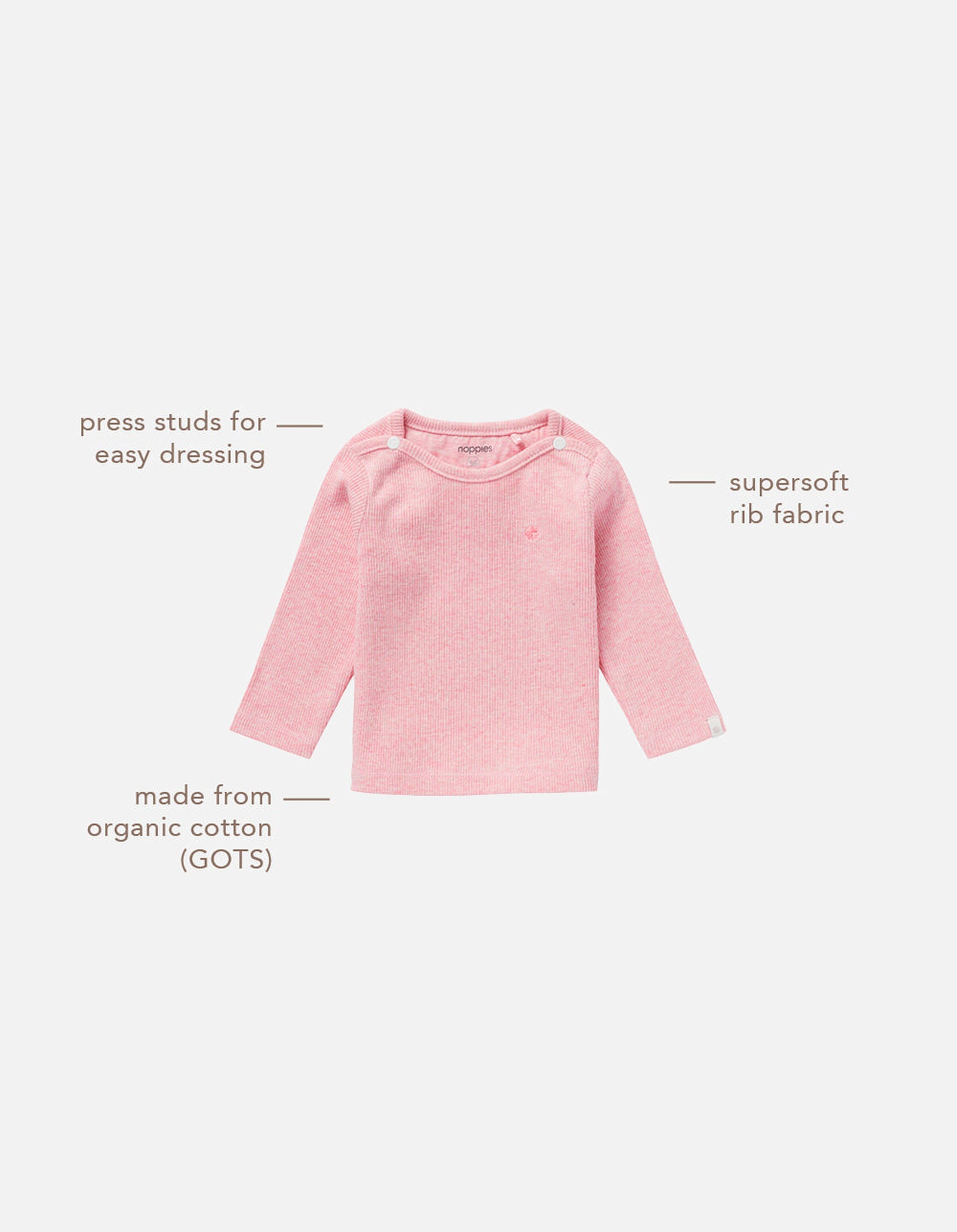 Noppies Baby Langarmshirt Natal Oatmeal
