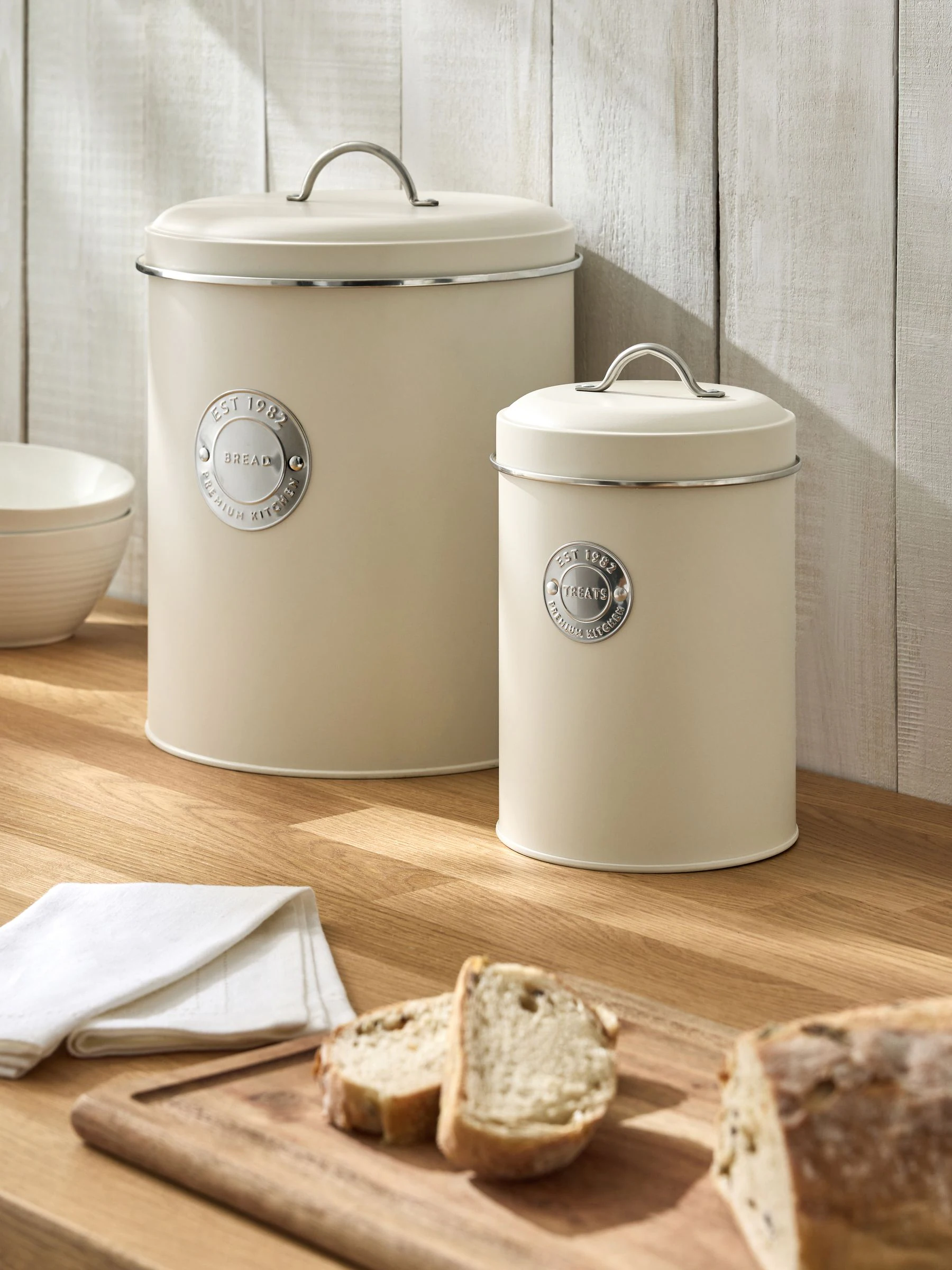 Set of 2 Bread Bin and Treat Storage Jar
