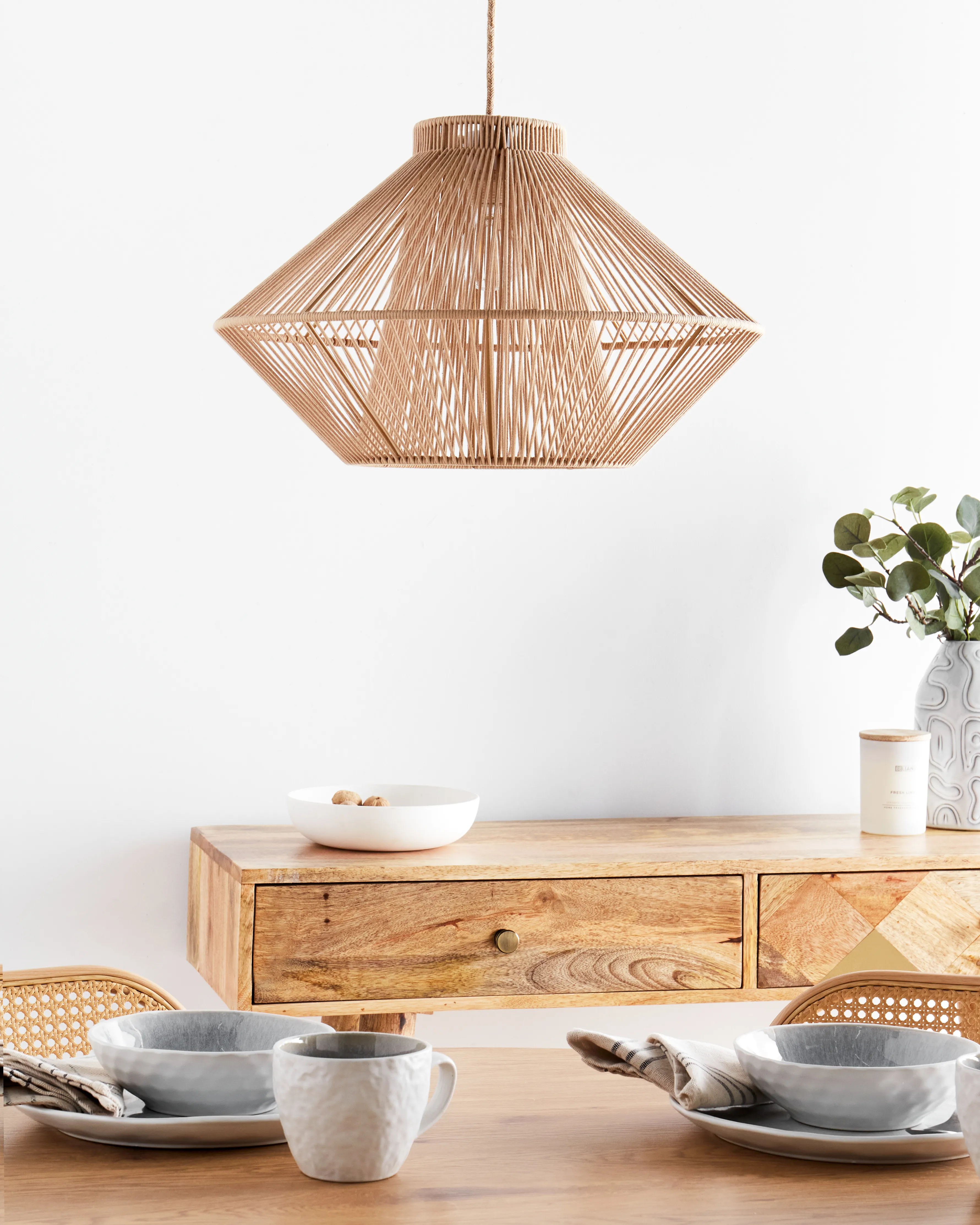 Hanglamp PALMETTO Katoen Beige