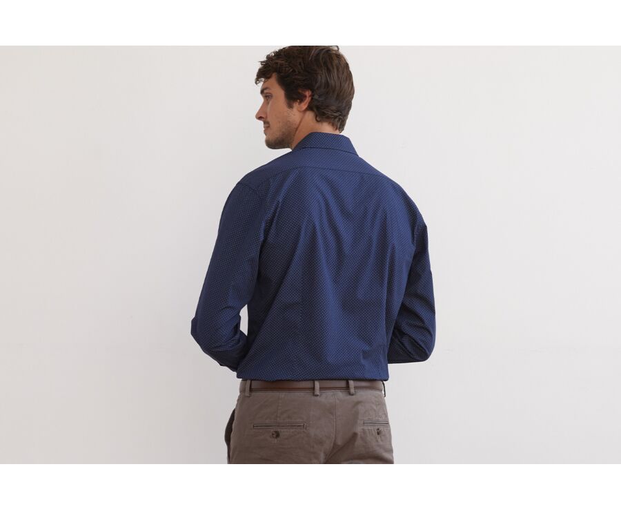 Chemise marine imprimée à motif vert - PHILBERT