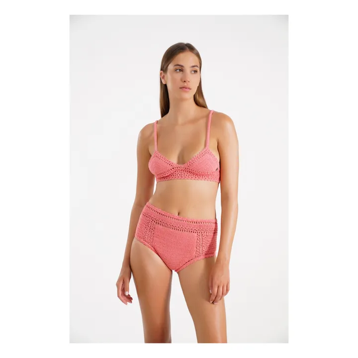 She Made Me Haut de Maillot Essential Babydoll Crochet | Rose