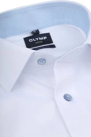 Olymp Luxor Overhemd Diamond Structure Wit 120774-00 kopen