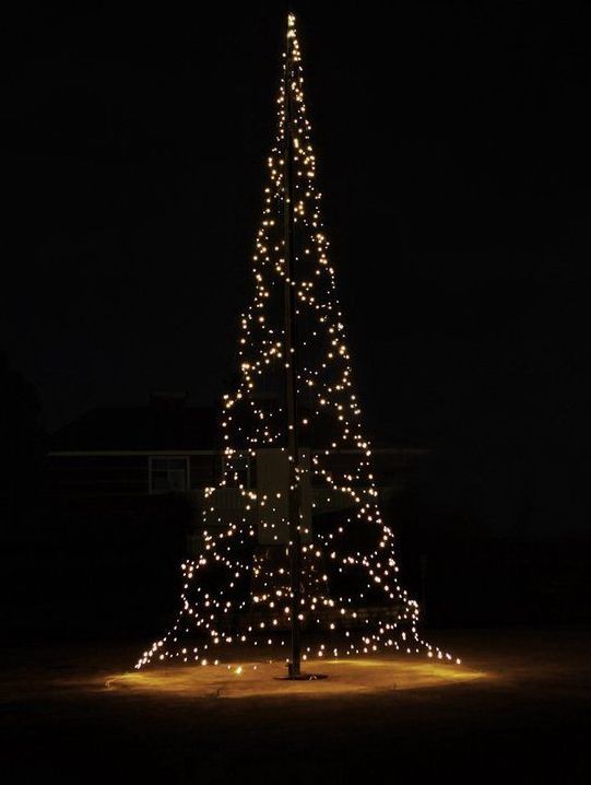 Vlaggenmast - Kerstboom - Warmwit - 480 Leds