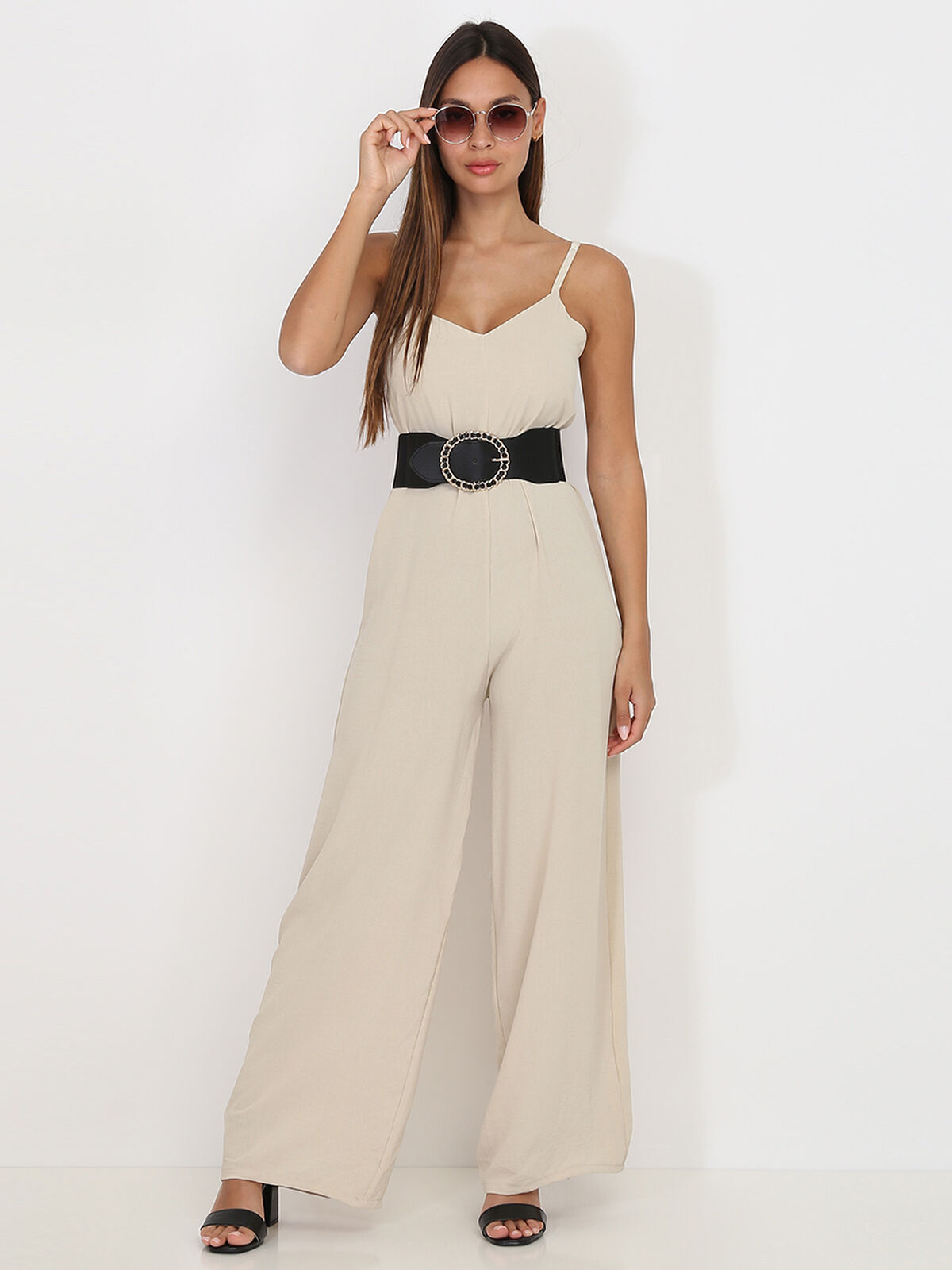 Combinaison fluide évasée- Beige