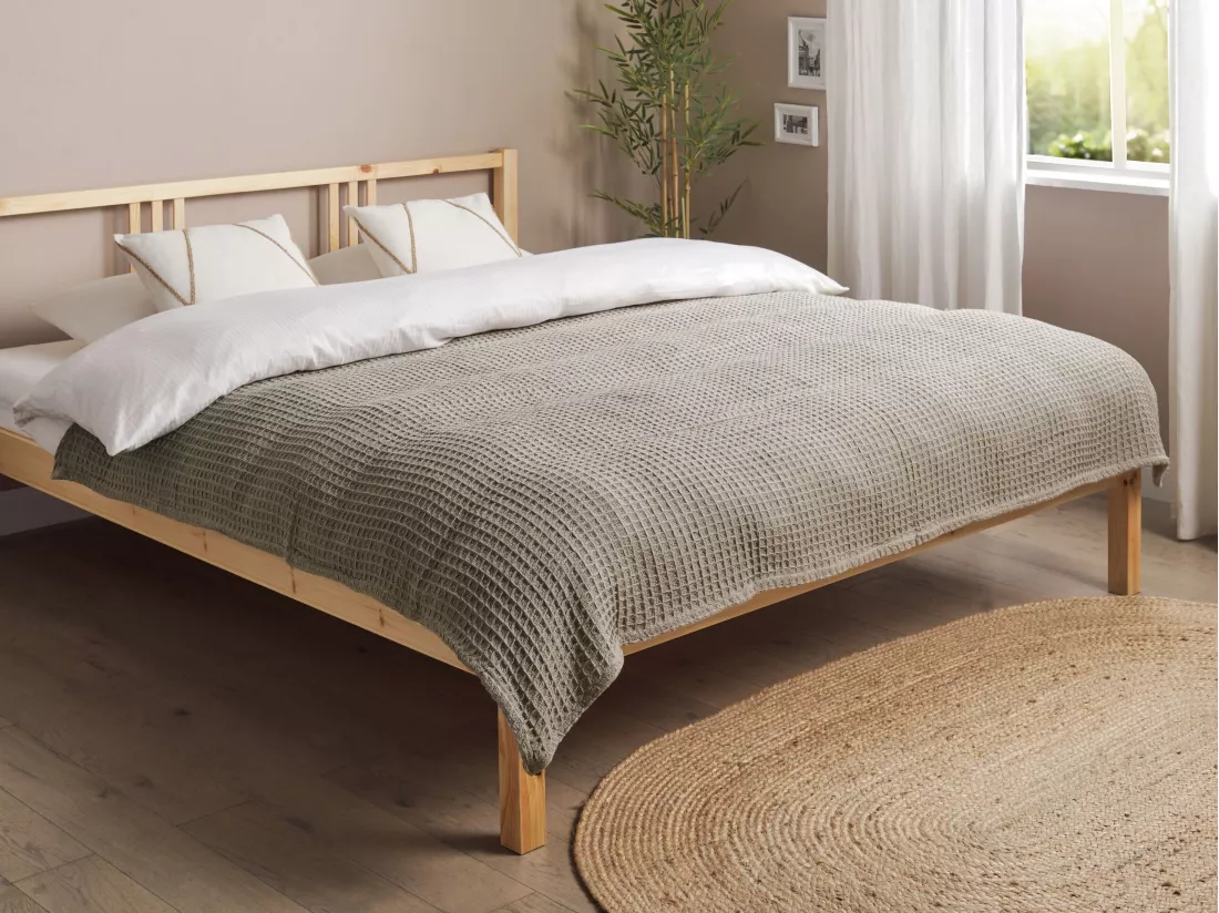Couvre-lits CHAGYL Coton 150 x 200 cm Taupe