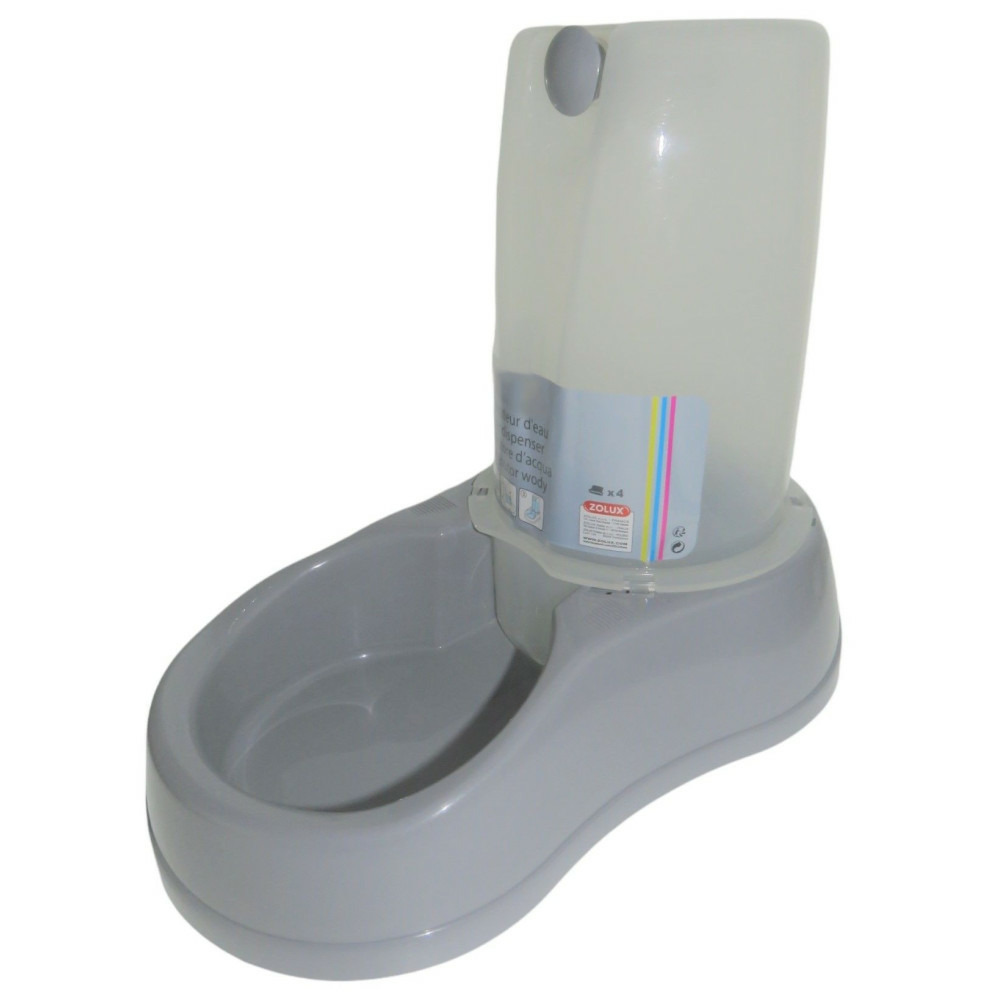 Distributeur d'eau 3.5 litres, gris en plastique, pour chien ou chat