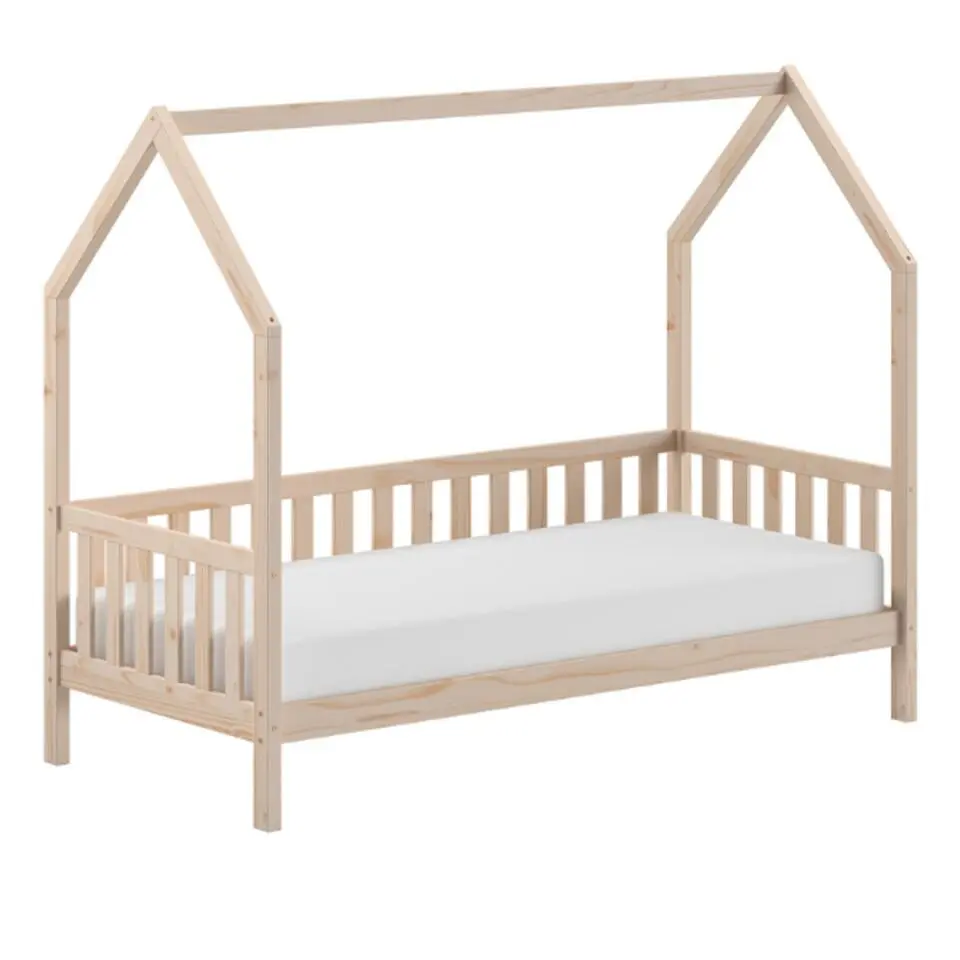 Bedhuisje Home - 90x200 cm - met hekje - wit dennenhout