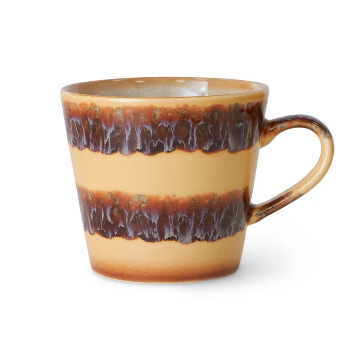 HKliving - 70's Cappuccino Tasse 300 ml, cliffs