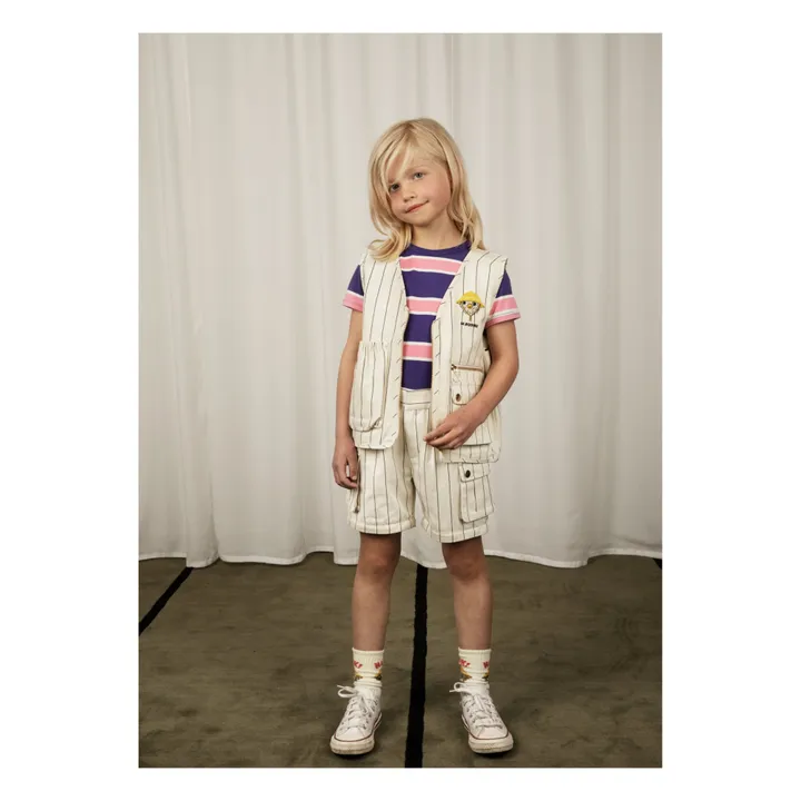Mini Rodini Veste Sans-Manches Chouette Coton Bio | Ecru