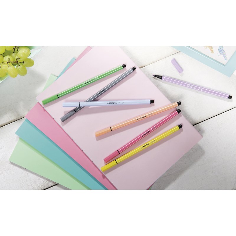 Feutre Stabilo Pen 68 coloris pastels - Pochette de 15