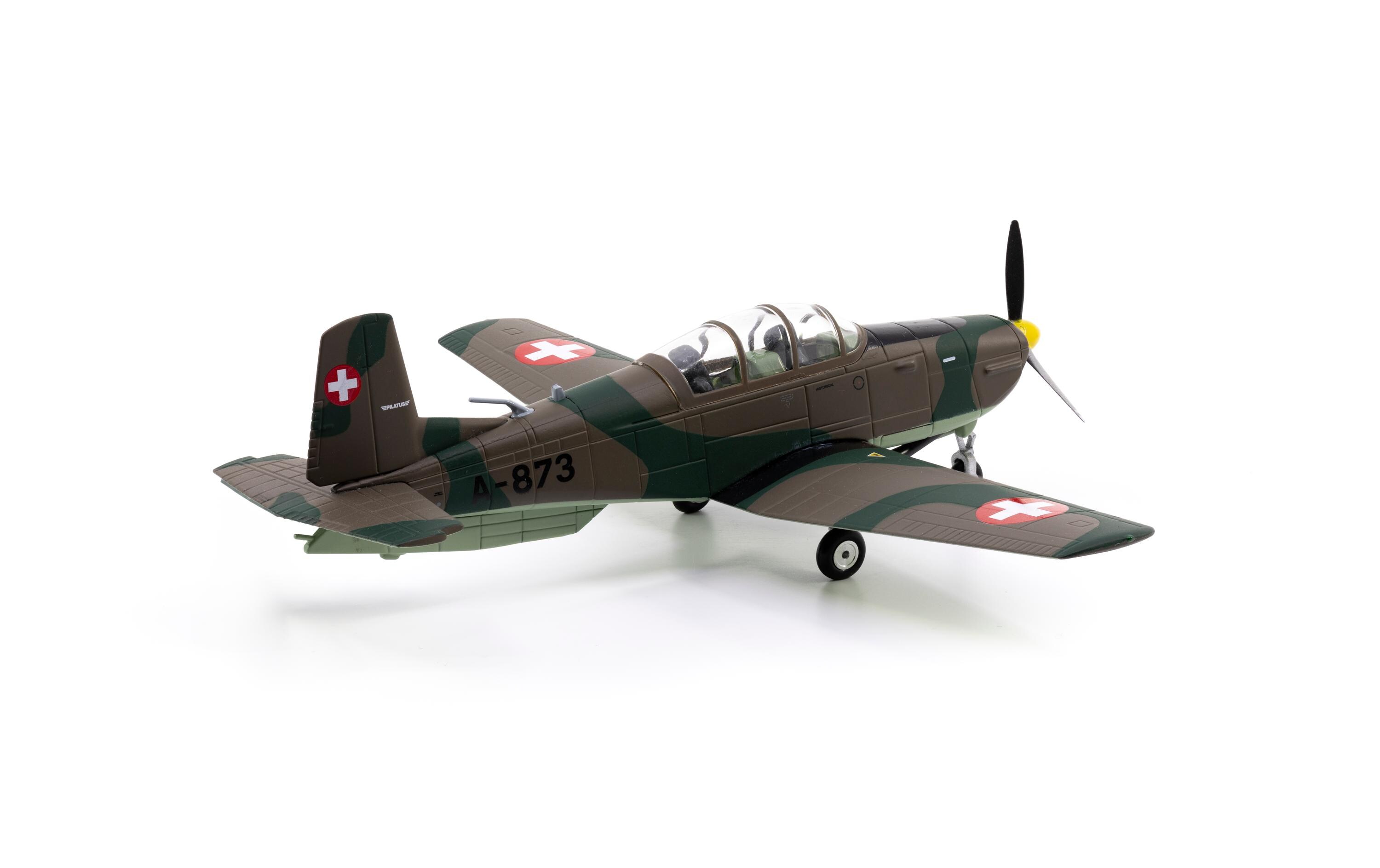Pilatus P-3 A-873 inkl. Chromständer 1:72Massstabsmodell Metallflugzeug mit Display-Ständer