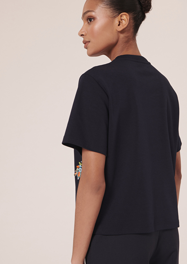 T-Shirt Tarabeebleu nuit en jersey