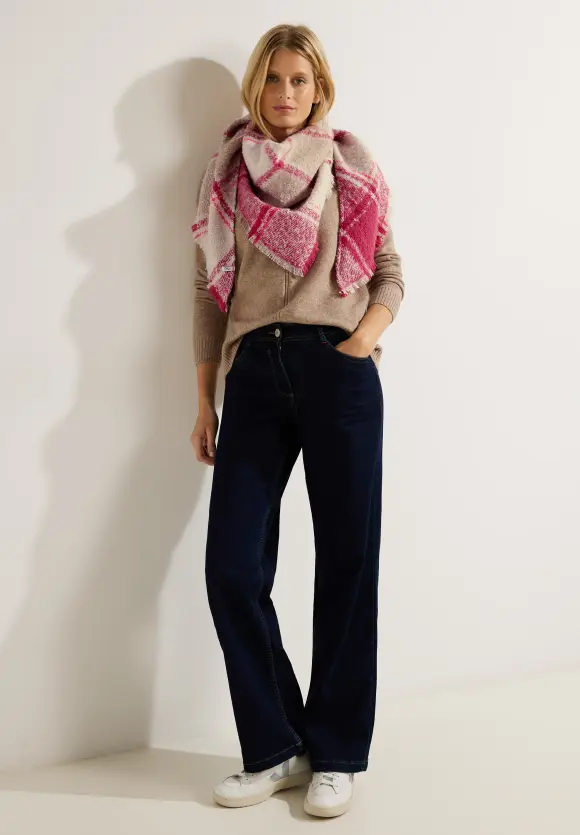 Bouclé Dreieckstuch - cosy coral