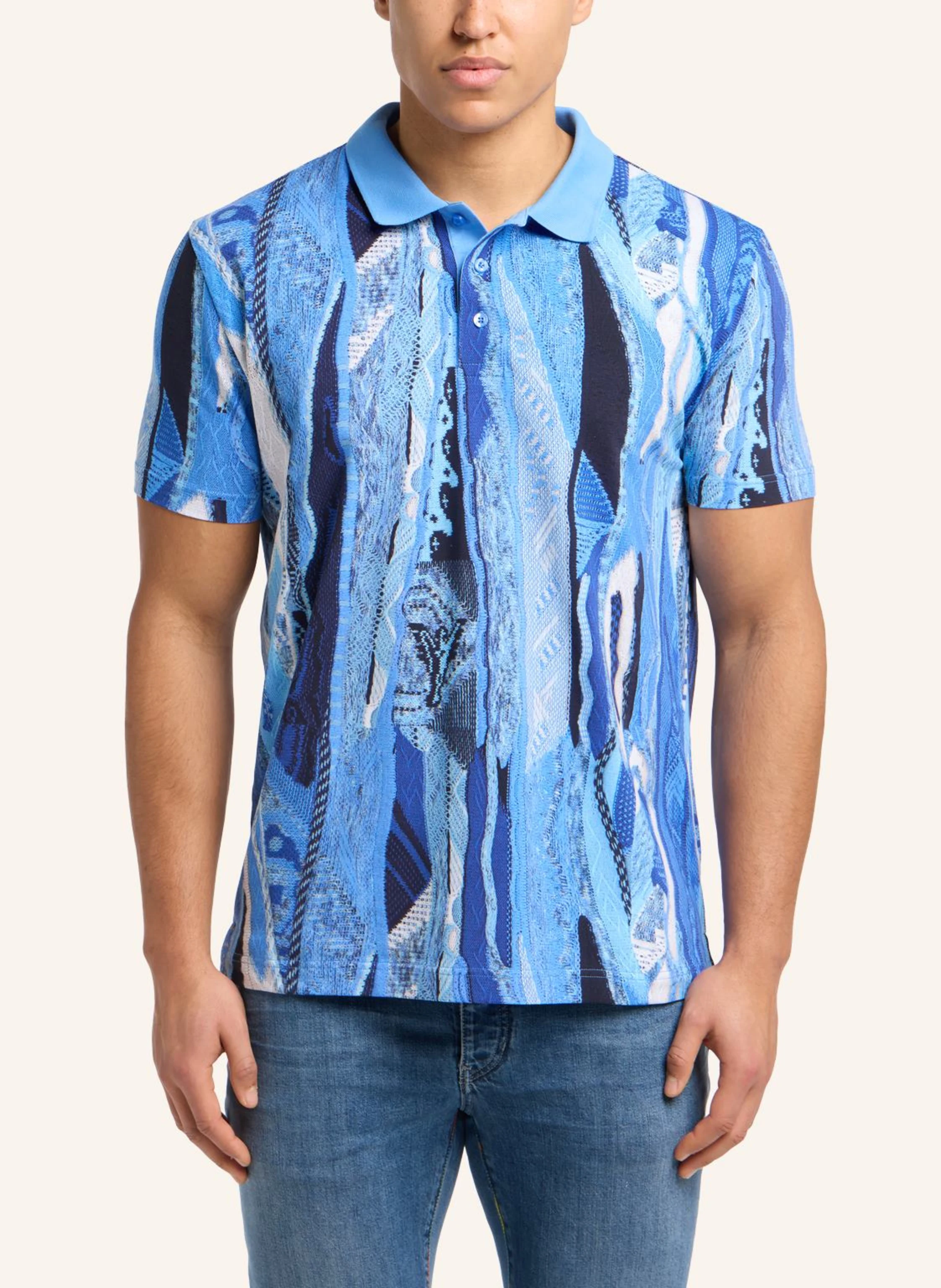 CARLO COLUCCI Poloshirt mit Knitprint EGG