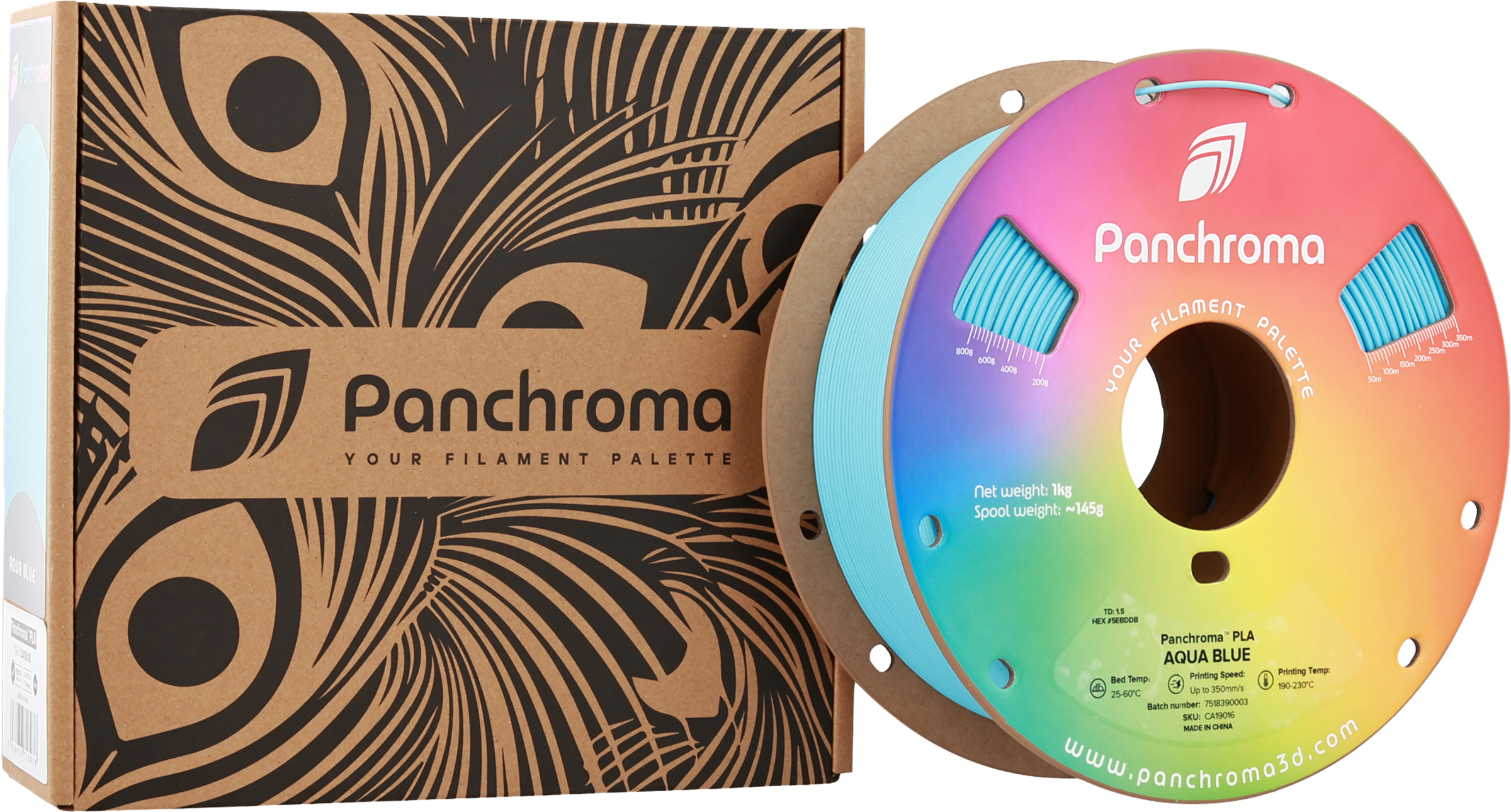 Polymaker  Panchroma™ PLA Aqua Blue, 1,75 mm / 1000 g    High-Speed Filament in Aqua Blue