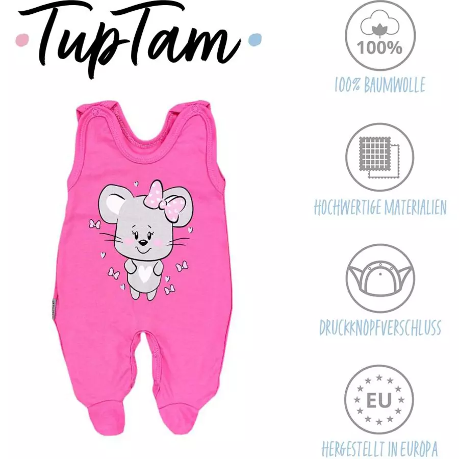 TupTam Baby Strampler mit Aufdruck Spruch 5er Pack rosa