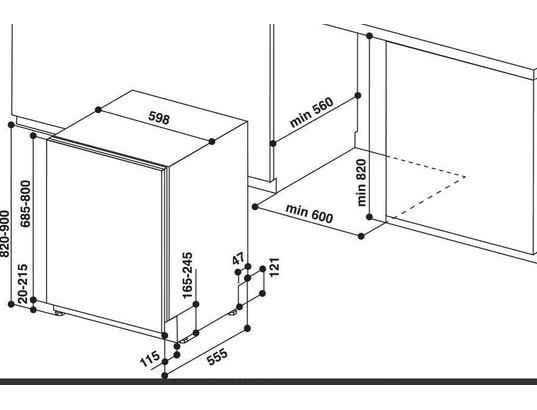 WHIRLPOOL - Lave vaisselle tout integrable 60 cm WIS7030PEF, 14 couverts, Porte à glissières, 43 db