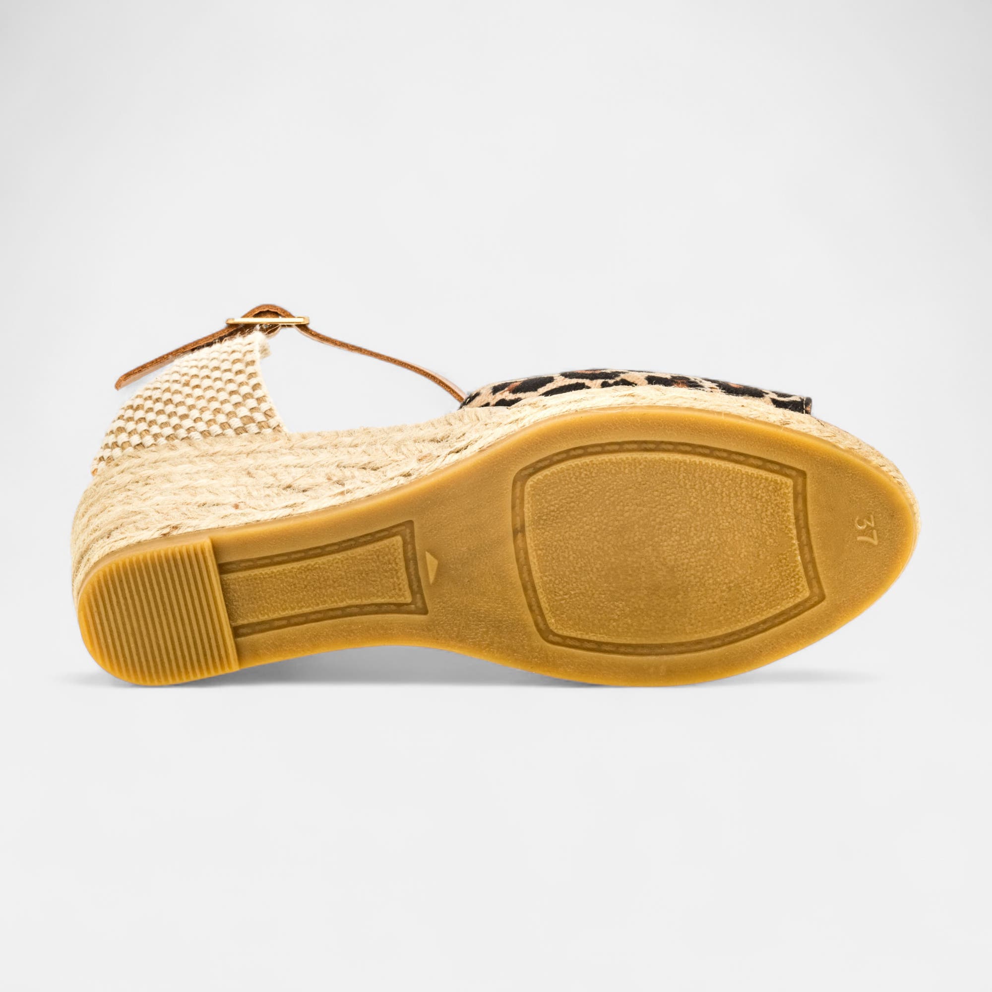 Espadrilles à talon compensé Femme camel