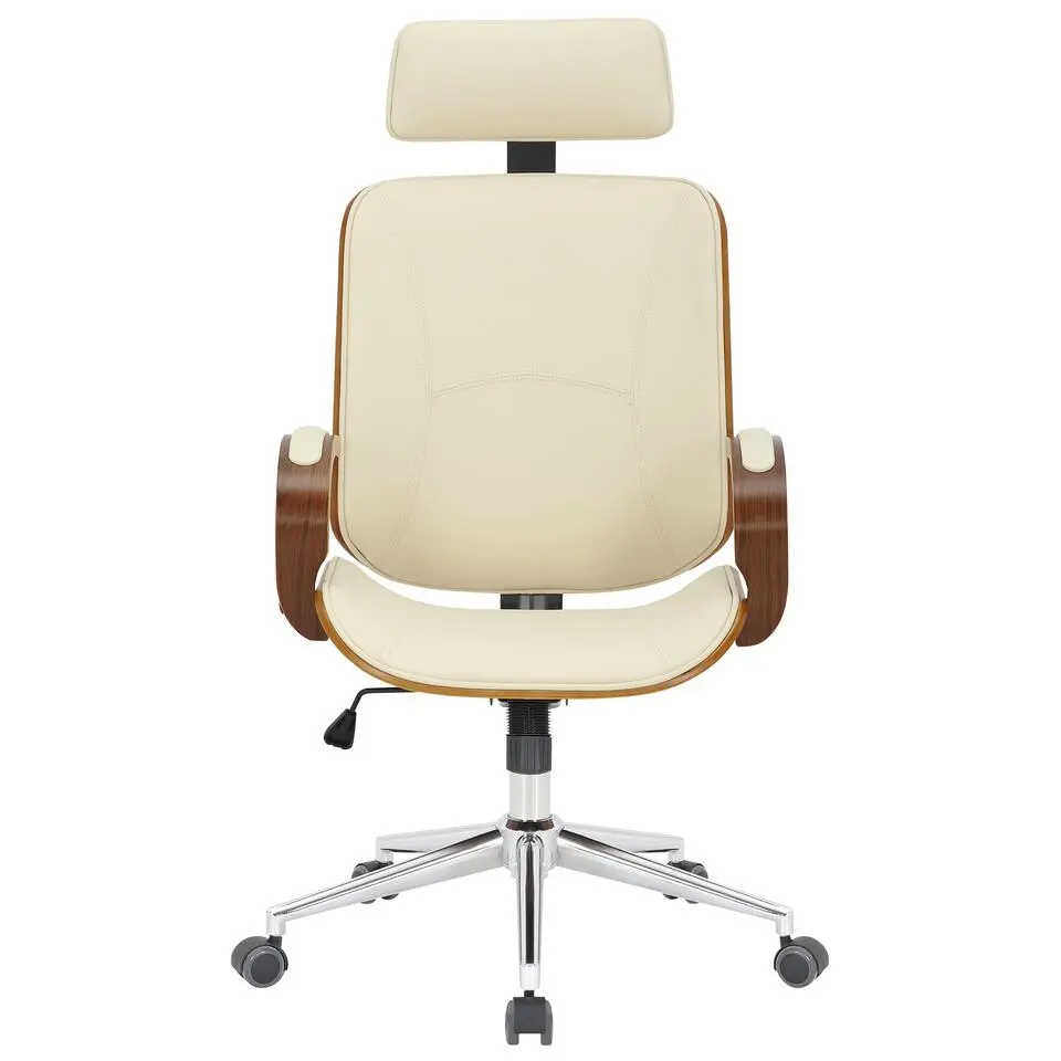 CLP Bureaustoel Dayton walnoot Frame - Kunstleer - walnoot/creme