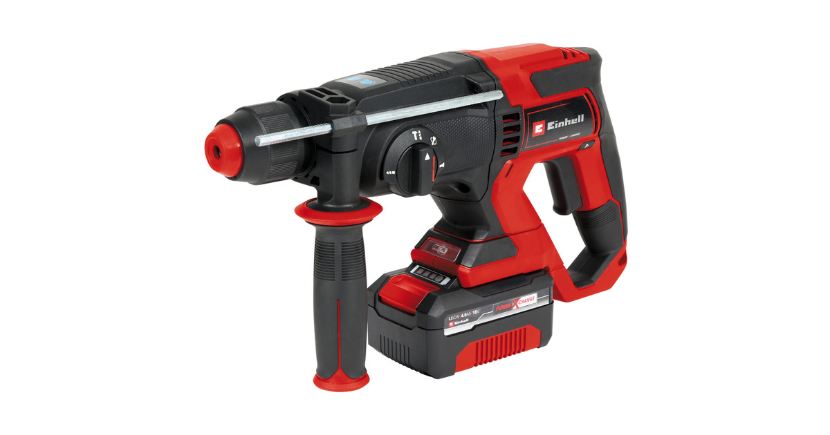 EINHELLAccu Boorhamer TE-HD 18/20 Li (1x4,0Ah)  (Rood/zwart, Incl. 1x 4.0 Ah Power X-Change accu en lader)