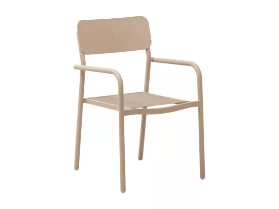 Chaise de jardin en aluminium taupe Kaïa (lot de 2)