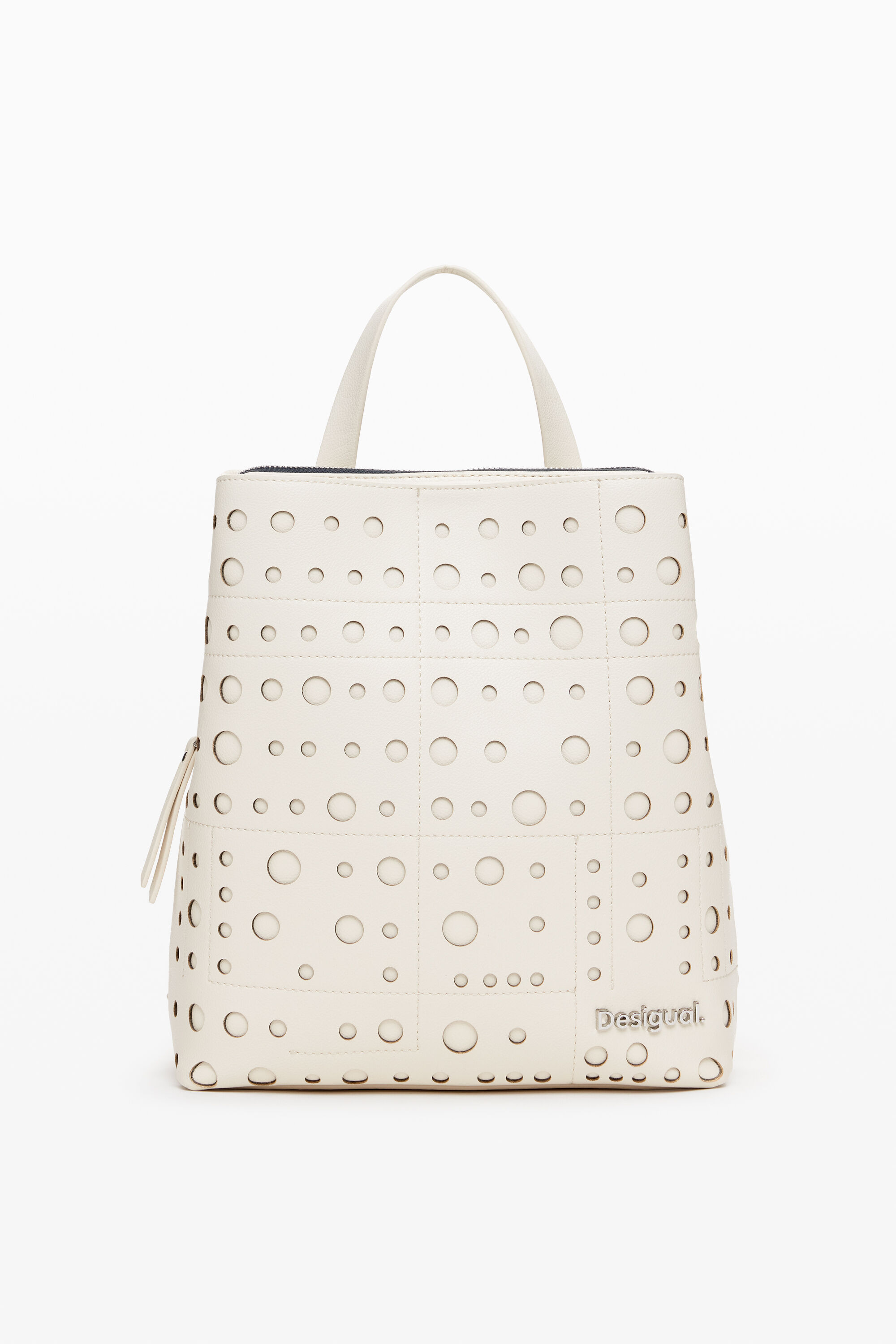 Mochila de couro sintético com círculos