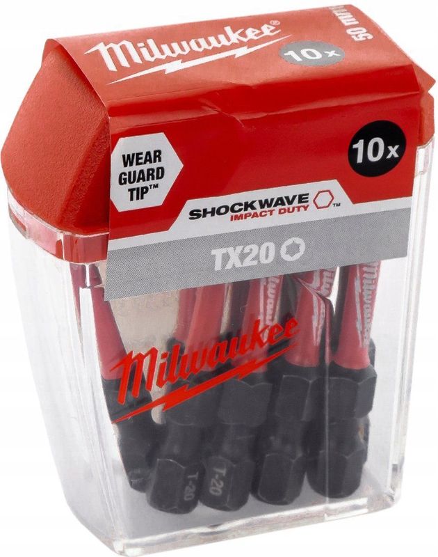 Milwaukee - Schroefbit SHOCKWAVE™ TX20x50mm - 10 Stuks - Staal
