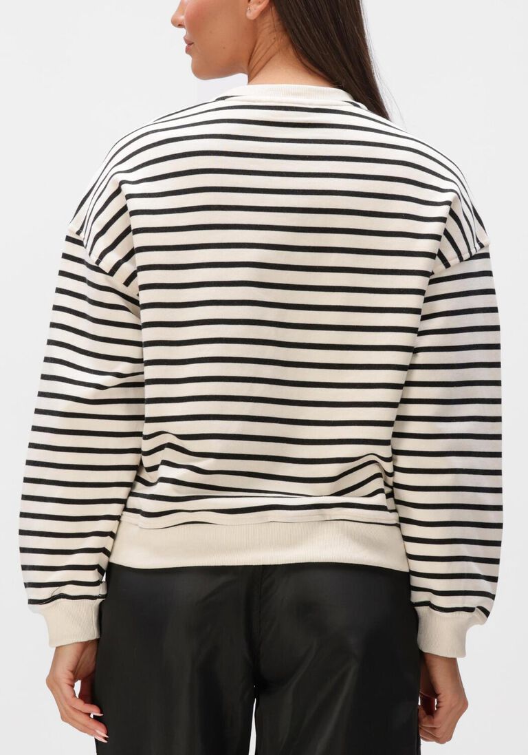gebroken wit haute l'amitié trui stripe logo sweat