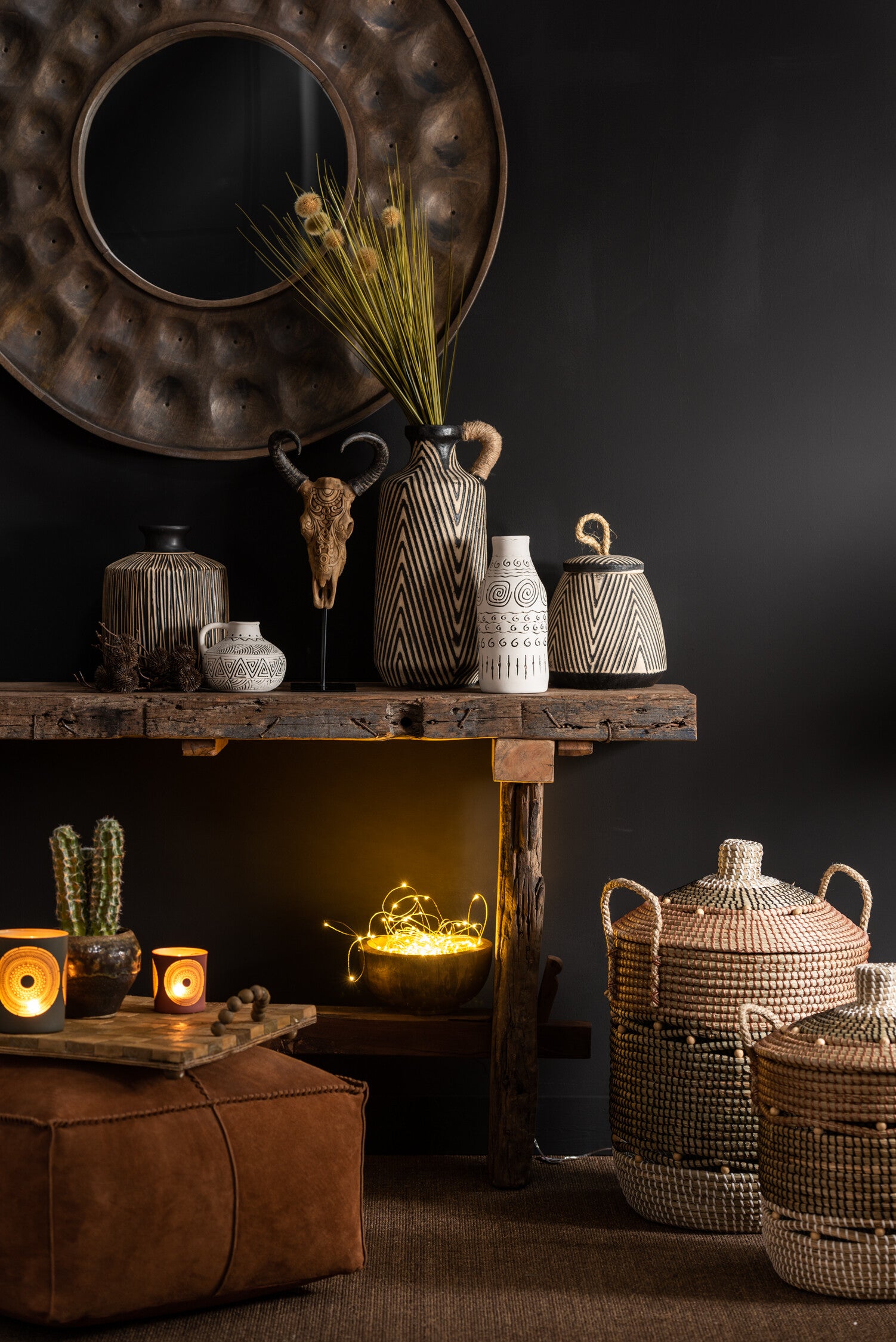 J-Line console Brut - hout - bruin