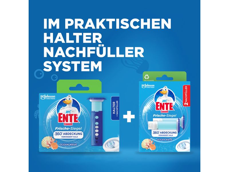WC-Ente WC-Reiniger Frische-Siegel Starter-Set Marine Körbchenloser Toilettenreiniger