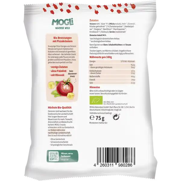 Bio Pizza Stangen