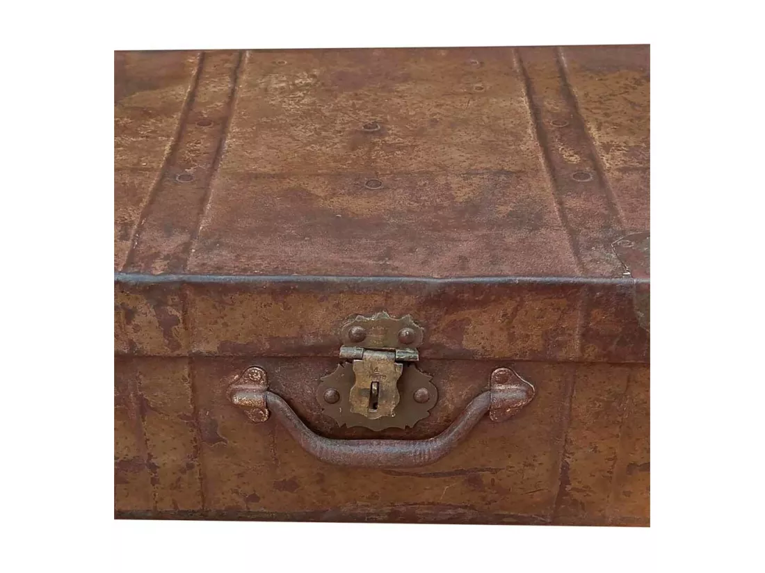 Valise en métal marron 58x34x17h