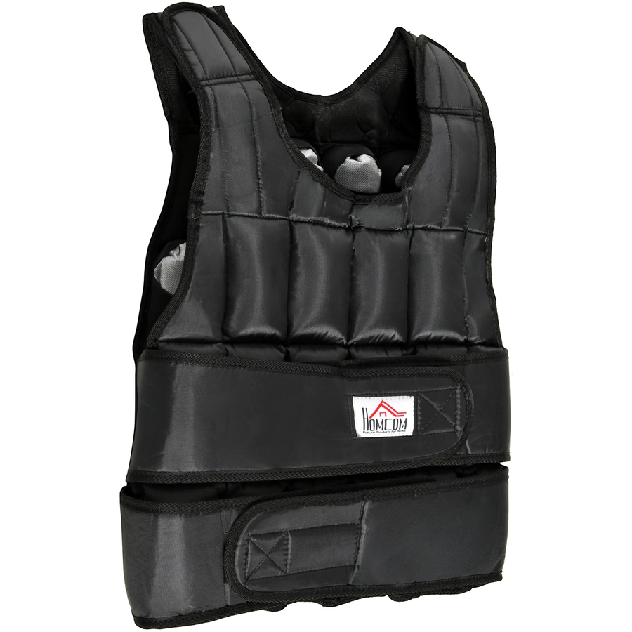 HOMCOM Trainingsweste mit 30 kg aufgeteilt auf 35 Gewichtssäcken schwarz