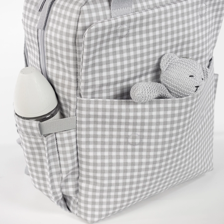 Walking Mum Rucksack I Love Vichy grau