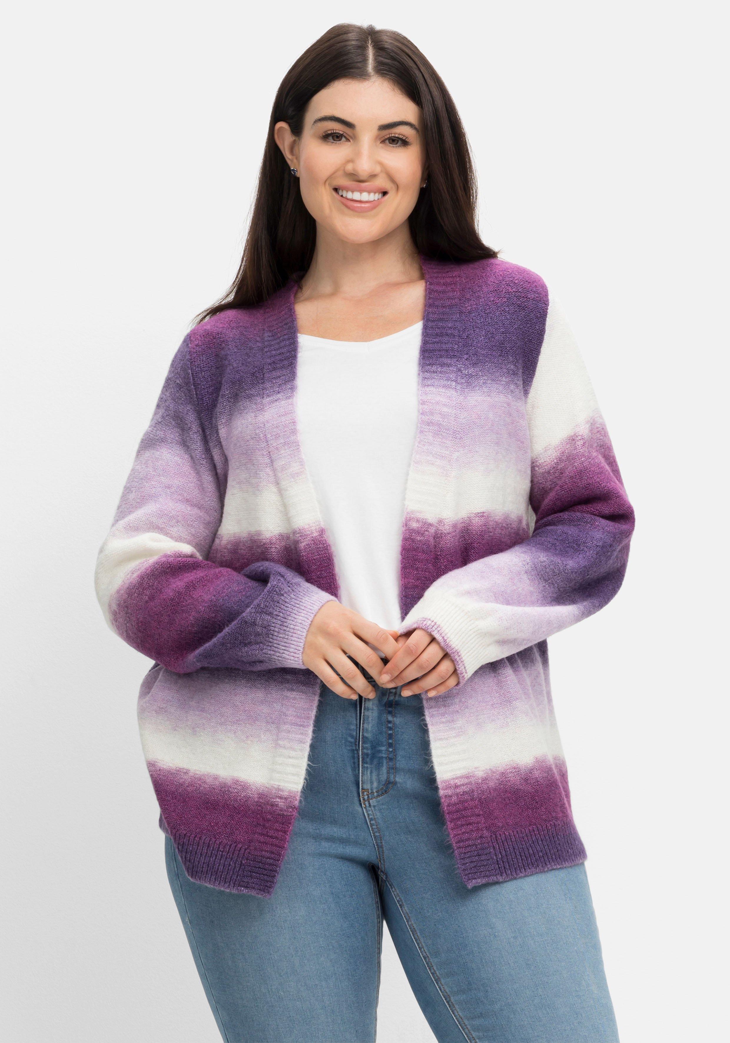 Strickjacke mit Farbverlauf in Batik-Optik