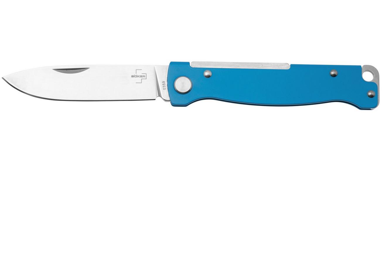 Böker Plus Atlas 01BP0014, Satin 12C27, Blue Stainless Steel zakmes