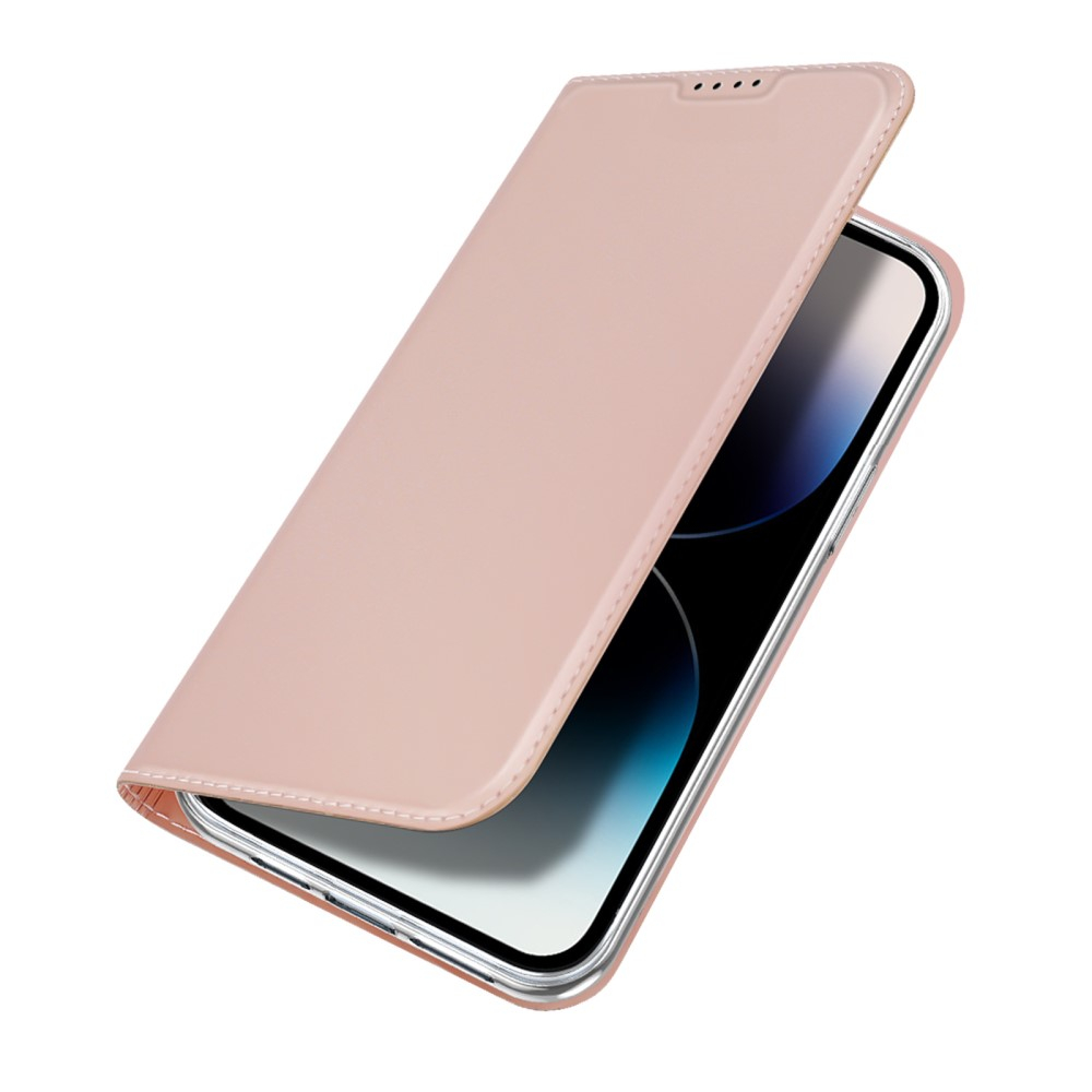 iPhone 15 Pro Wallet Cover Leder Tasche - Roségold