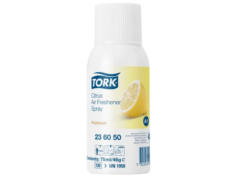 Tork 236050, Spray luftfrisker, Hvid, Citrus, 75 ml, 46 g, Sprayflaske