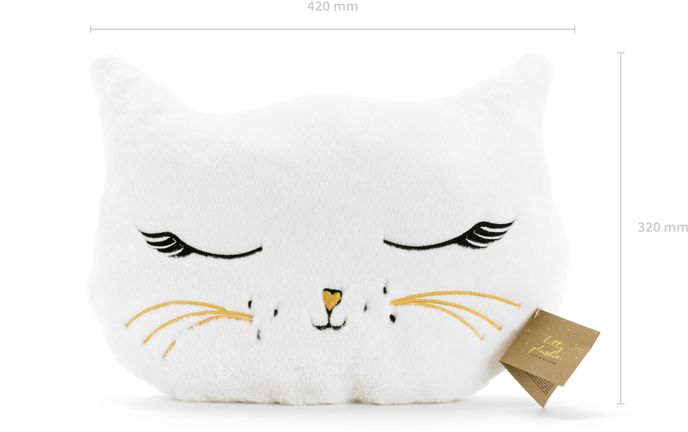 partydeco Kopfkissen »Kissen Cat 42 x 32 cm, Cr« 1 Stk. tlg.
