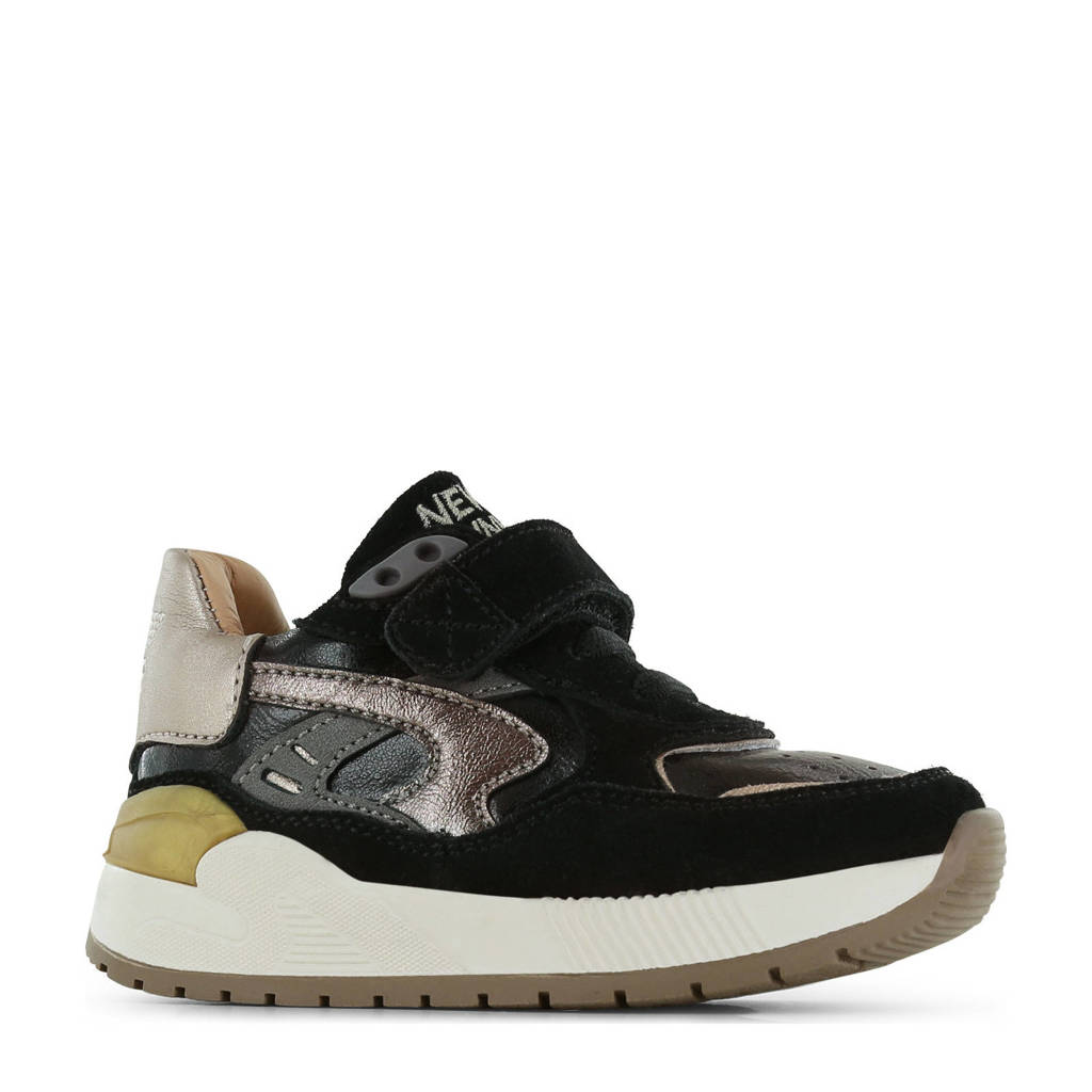 Shoesme leren sneakers zwart/goud