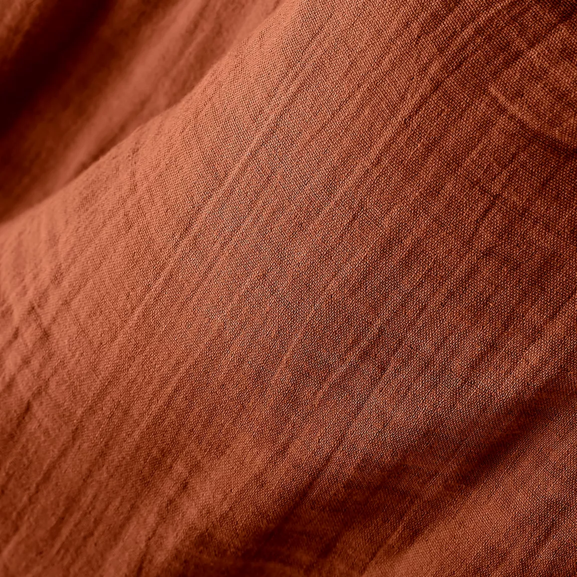 Nappe rectangulaire gaze de coton (150 x 350 cm) Gaïa Terracotta