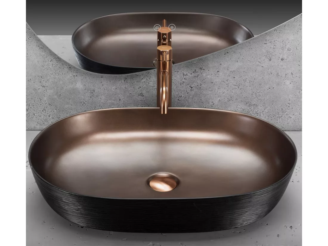 Vasque À Poser Rea Cleo 61 Brush Copper Black