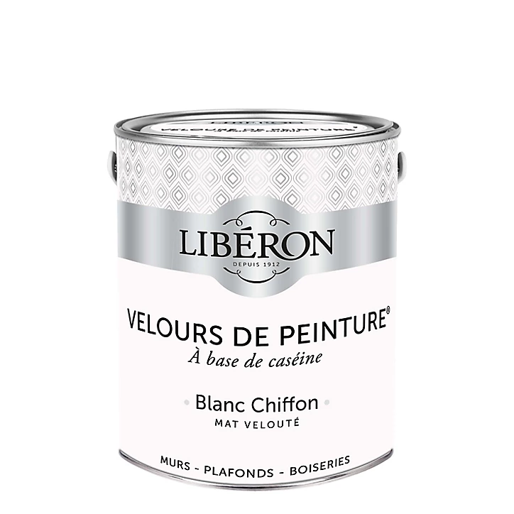 Peinture murs, plafonds et boiseries Velours de peinture blanc chiffon Libéron 2,5L